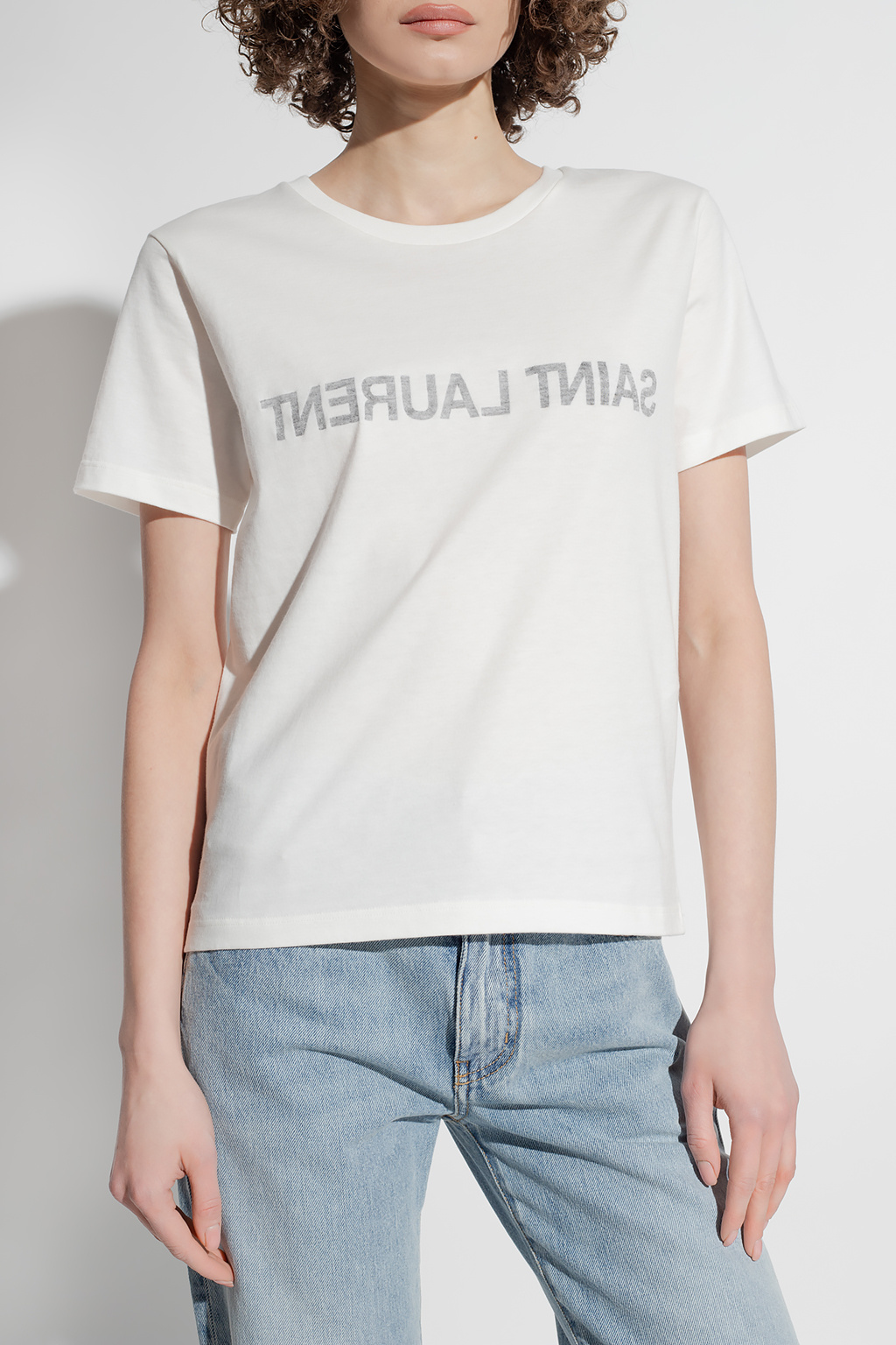 Tシャツ・カットソー SAINT LAURENT Women Tops 665234Y37AW9744 WHITE Saint Laurent Reverse T-Shirt | Saint Laurent | YSL EN